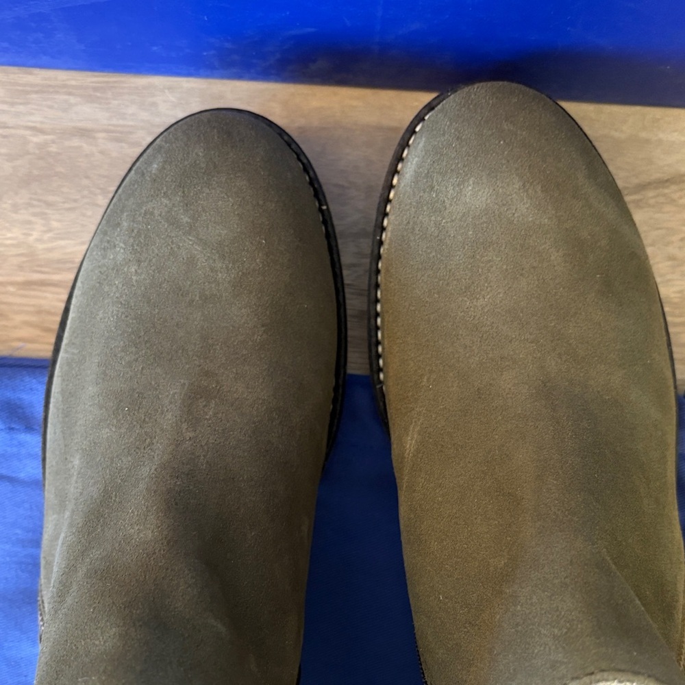 Italeau Women's Olive Suede Ankle Boots- Weatherproof & Handmade in Italy - Picture 8 of 14